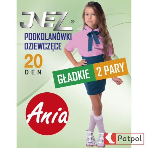 Podkolanówki Dziewczęce Gładkie ANIA 20 den INEZ #1