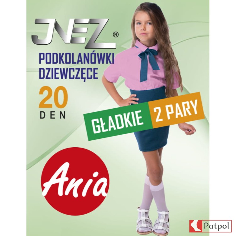 Podkolanówki Dziewczęce Gładkie ANIA 20 den INEZ #1
