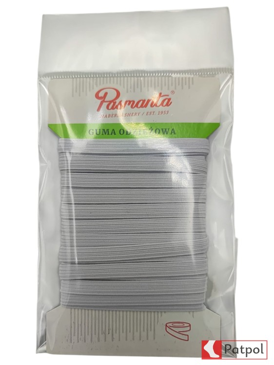 Guma odzieżowa płaska 5mm biała PASMANTA #1