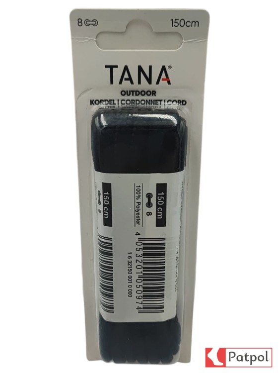 Sznurowadła TANA Cord poliestrowe 150 cm - czarne #1