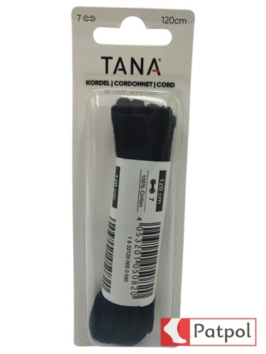 Sznurowadła TANA Cord bawełniane 120 cm - czarne #1