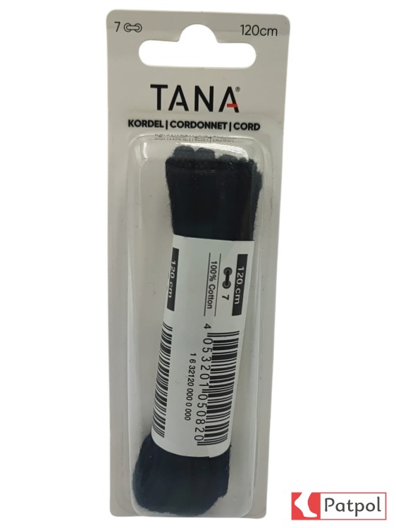 Sznurowadła TANA Cord bawełniane 120 cm - czarne #1