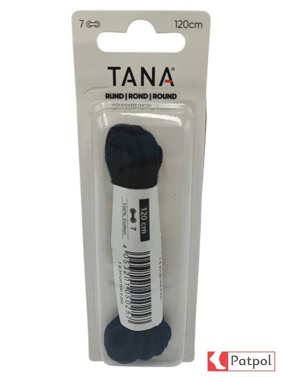 Sznurowadła TANA okrągłe bawełniane 120 cm - czarne #1