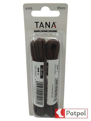 Sznurowadła TANA okrągłe bawełniane 90 cm - brązowe #1
