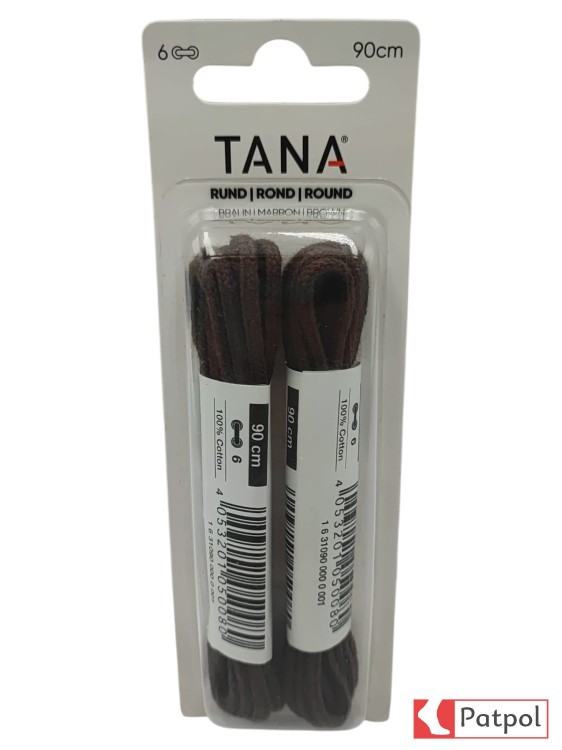 Sznurowadła TANA okrągłe bawełniane 90 cm - brązowe #1