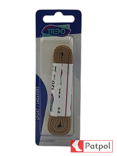 Sznurowadła TREND płaskie 120 cm - beżowe #1