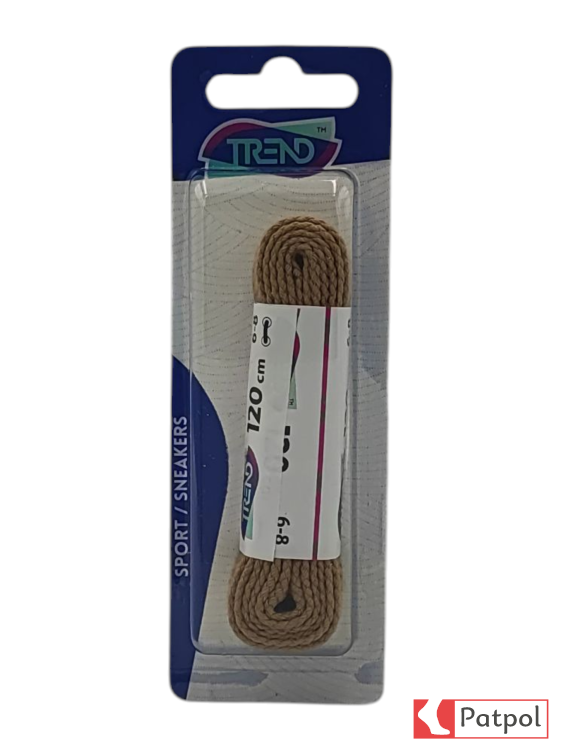 Sznurowadła TREND płaskie 120 cm - beżowe #1